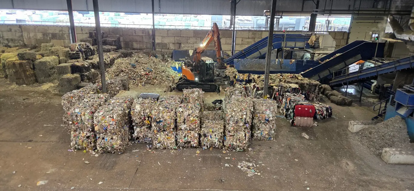 Reception hall for incoming waste fractions at Blue River Recycling, Papenburg